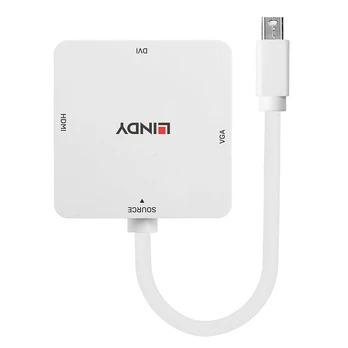 Lindy Adapteris Mini-DisplayPort ir HDMI 4K30/DVI/VGA