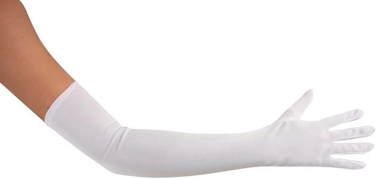 Pirštinės baltos ilgos 60 cm