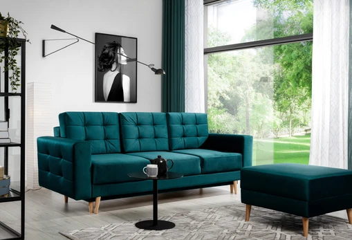 Sofa - lova Asgard su patalynės dėže žalia, Monolith 37