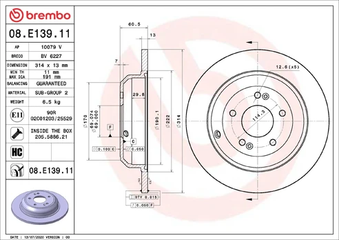 BREMBO 08.E139.11 Brake Disc