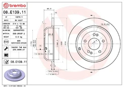 BREMBO 08.E139.11 Brake Disc kaina