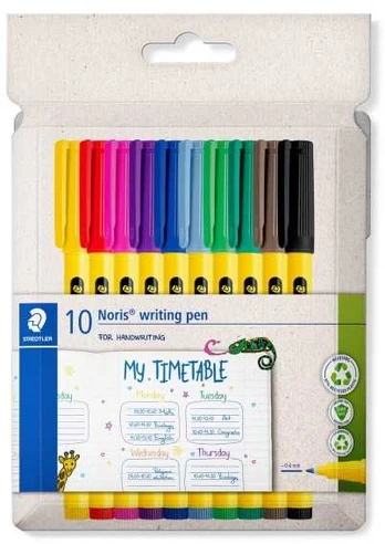 STAEDTLER Fineliner Noris skrivepen 0,6mm ass (10)