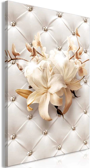 Artgeist Paveikslas - Diamond Lilies (1 Part) Vertical