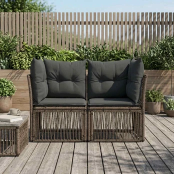 Sodo sofa 2-Vietų skaičius Pilka poliratanas
