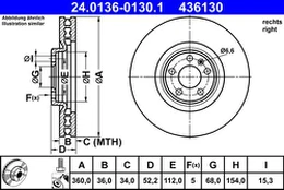 ATE 24.0136-0130.1 Brake Disc