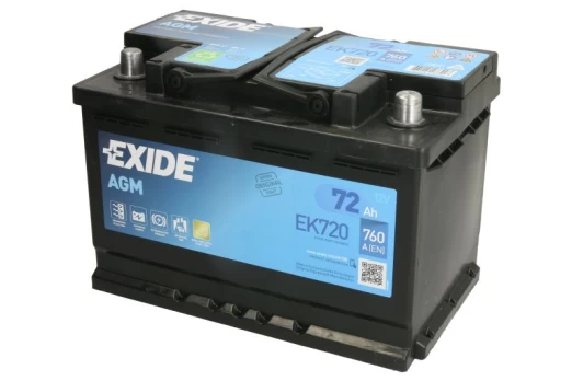 Starting battery 72Ah 760A R+ AGM
