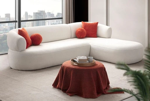 Kampinė sofa Roma Right, balta