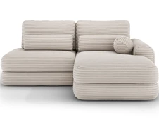 Ripeli Corner Sofa Bed with Storage, White Velvet, Right-Hand Facing, Modern, White kaina