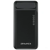 AWEI PowerBank P6K 20000mAh juoda|juodas 2xUSB|PD|Micro-USB kaina