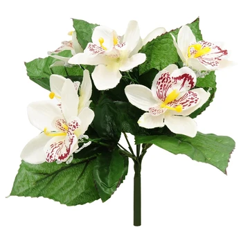 Dirbtinė orchidėjų puokštė, 27 cm : Spalva - Balta