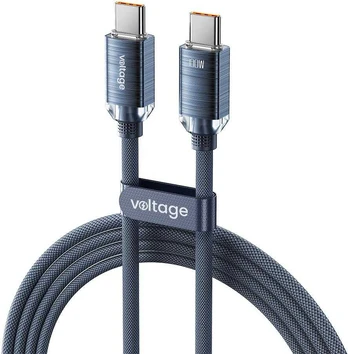 Kabelis USB-C / USB-C Voltage PureCrystal 100W PD 100cm mėlyna