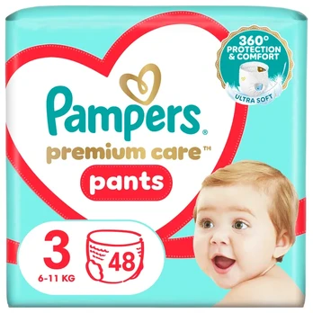 Sauskelnės-kelnaitės PAMPERS PREMIUM CARE PANTS VALUE PACK 3 DYDIS, 48 vnt..