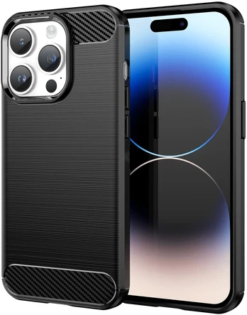 Hurtel Carbon dėklas iPhone 14 Pro – juodas TPU