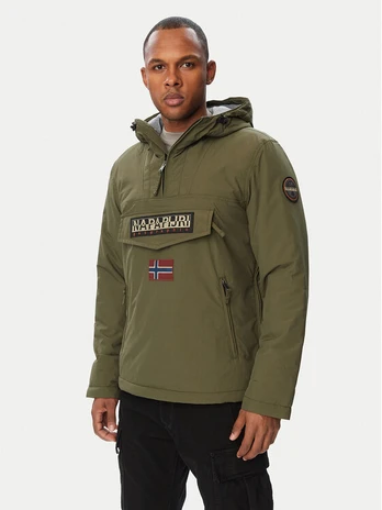 Napapijri Anorak stiliaus striukė Rainforest Pocket 2 NP0A4GMD Chaki Regular Fit