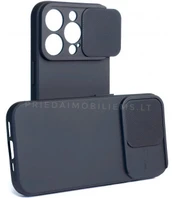 Juodas dėklas su kameros apsauga Apple iPhone 15 Pro telefonui "Camshield Soft"