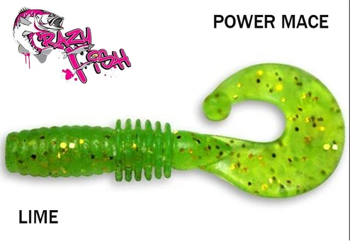 Guminukas Crazy fish Power Mace LIME 4 cm Kalmaro