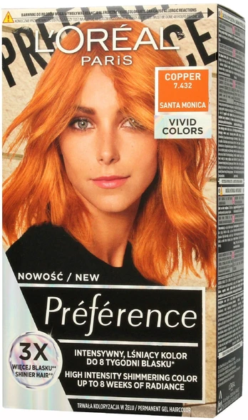 Plaukų dažai L’Oréal Paris Preference Vivid Colors, copper (santa monica)