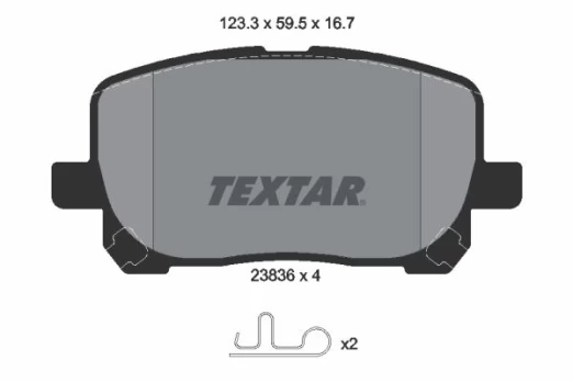 Stabdžių trinkelių rinkinys, diskinis stabdys TEXTAR 2383601