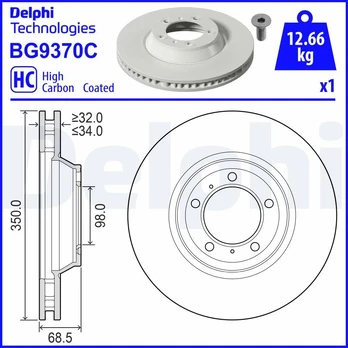 Stabdžių diskas DELPHI BG9370C