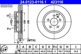 ATE 24.0123-0116.1 Brake Disc kaina