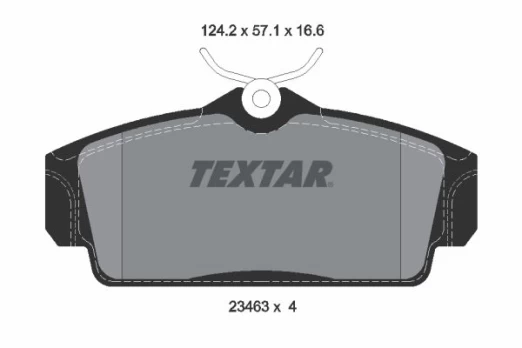 Stabdžių trinkelių rinkinys, diskinis stabdys TEXTAR 2346302