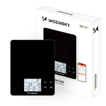 Wozinsky WIK-10 Smart Kitchen Scale with Digital Ekranas, Bluetooth App - Juodas