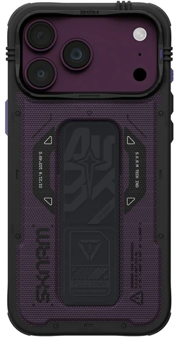 Dėklas Skinarma Phantom MagSafe + Grip Stand do iPhone 18 Pro Max / 17 Pro Max bordo spalvos