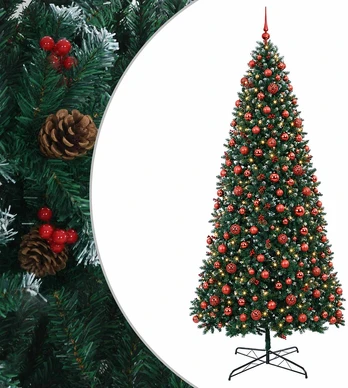 Dirbtinė lankstoma Kalėdų eglutė su žaisliukais 400 cm 600 LED