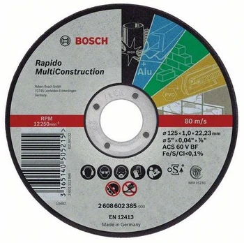 Bosch Pjovimo diskas Rapido Multi Constr 115, 1,0 mm