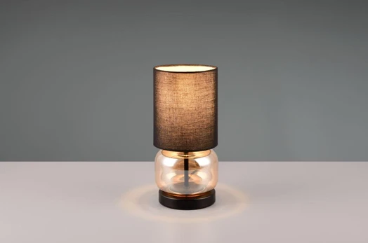 Elio table lamp E27 matt black/amber gaismeklis