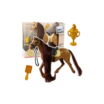 Horse With Long Mane Saddle Cup Brush Accessories Brown