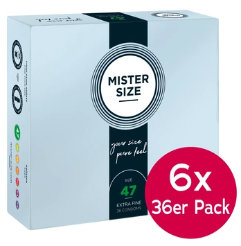 Mister Size 47mm 6x pack of 36 Prezervatyvai