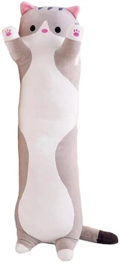 Pliušinis žaislas katinas pilkas, 130 cm