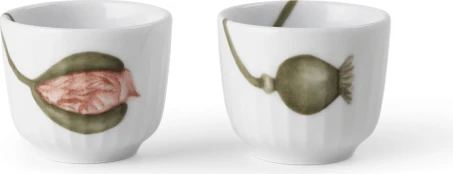 Kähler - Hammershøi Poppy Egg Cup - White w. Deco - Ø5 cm - 2 pcs.