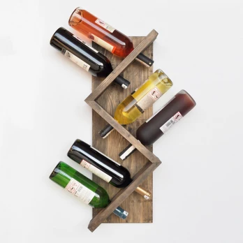 Butelių lentyna Kalune Design Wine Rack Icki005, riešuto, 12 cm x 33 cm x 60 cm