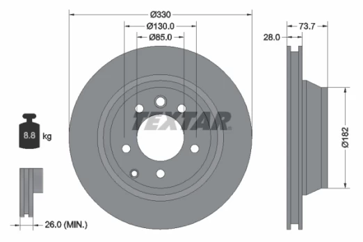 TEXTAR 92122005 Brake Disc