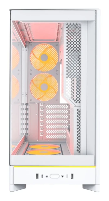 Montech HS02 PRO PC-Gehäuse, Midi-Tower, ATX, Tempered Glass, ARGB - baltas