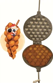Aluminium-Waffelform „Bubble“. Auf den Brenner gelegt. kaina