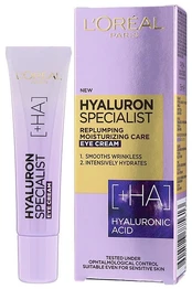 L'Oreal Paris Loreal Hyaluron Specjalist kremas - drėkinantis ir lyginantis paakius 15 ml kaina