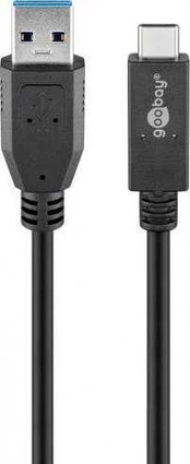 Kabelis USB Goobay USB-A - USB-C 1 m Juodas (RB41074)