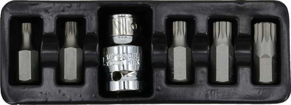 AW-Tools AWTOOLS KOŃCÓWKI SPLINE 6cz. M5-M12 + ADAPTER Juodas LINE