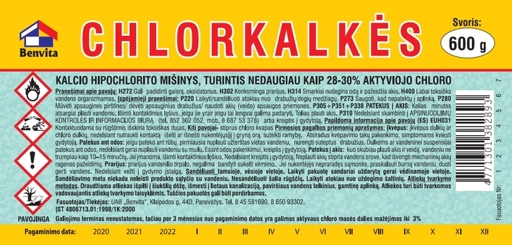 Chlorkalkės Bio-Toilet, 0.6 kg