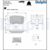 Stabdžių trinkelių rinkinys, diskinis stabdys DELPHI LP5012EV kaina