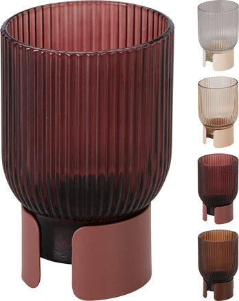 Stiklinė žvakidė LANTERN, 4 spalvų, 14 cm, 1 vnt