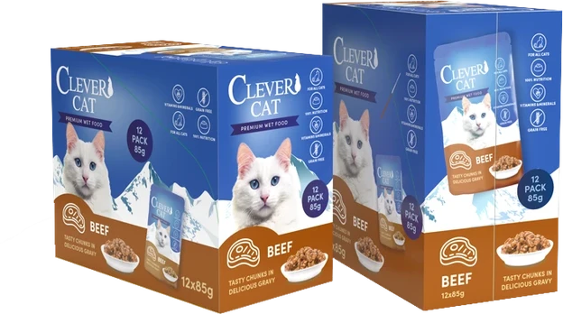 Clever Cat - Clever Cat Pouches - Beef - 12-pack, 85g per pouch