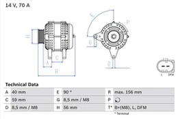 BOSCH 0 986 041 480 Kintamosios srovės generatorius