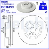 Stabdžių diskas DELPHI BG9619C kaina