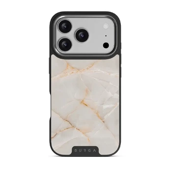 Vanilla Sand - Marble iPhone 17 Pro Case, Elite Dark (MagSafe) / Gunmetal