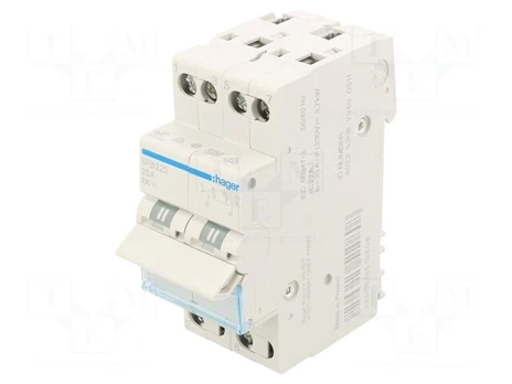 Module: toggle switch | Poles: 2 | 230VAC | 25A | IP20 | Stabl.pos: 3