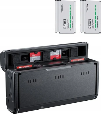 USB C tipo įkroviklis + 2 baterijos, Sony Np-bx1 Npbx1 Telesin / Cmr-001